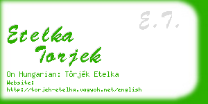etelka torjek business card